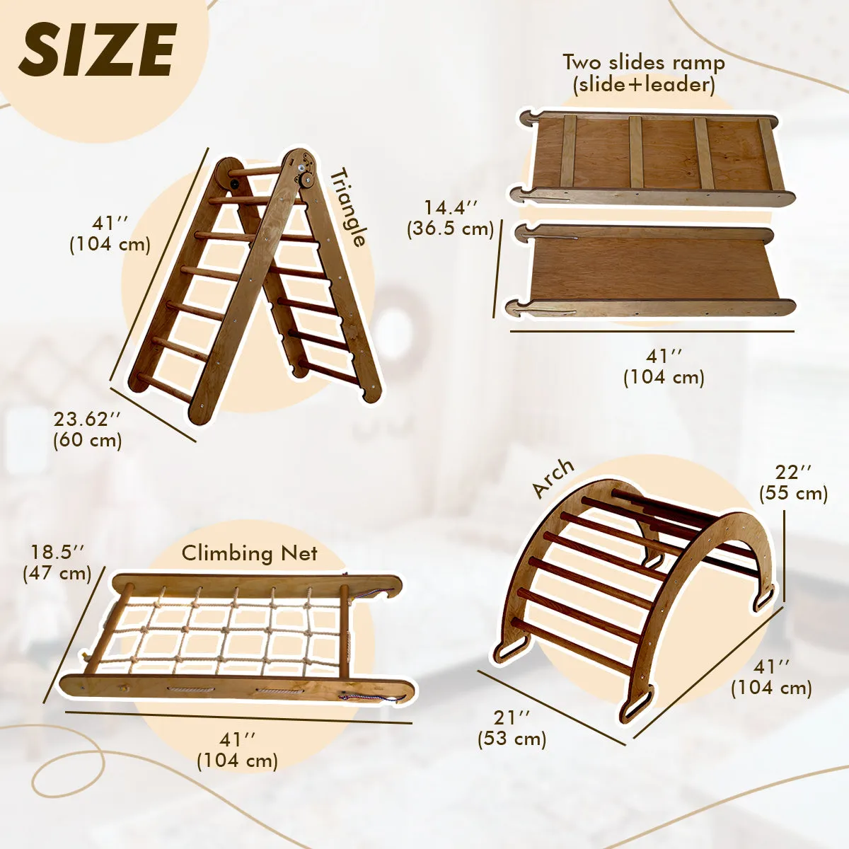 5in1 Montessori Climbing Set – Chocolate