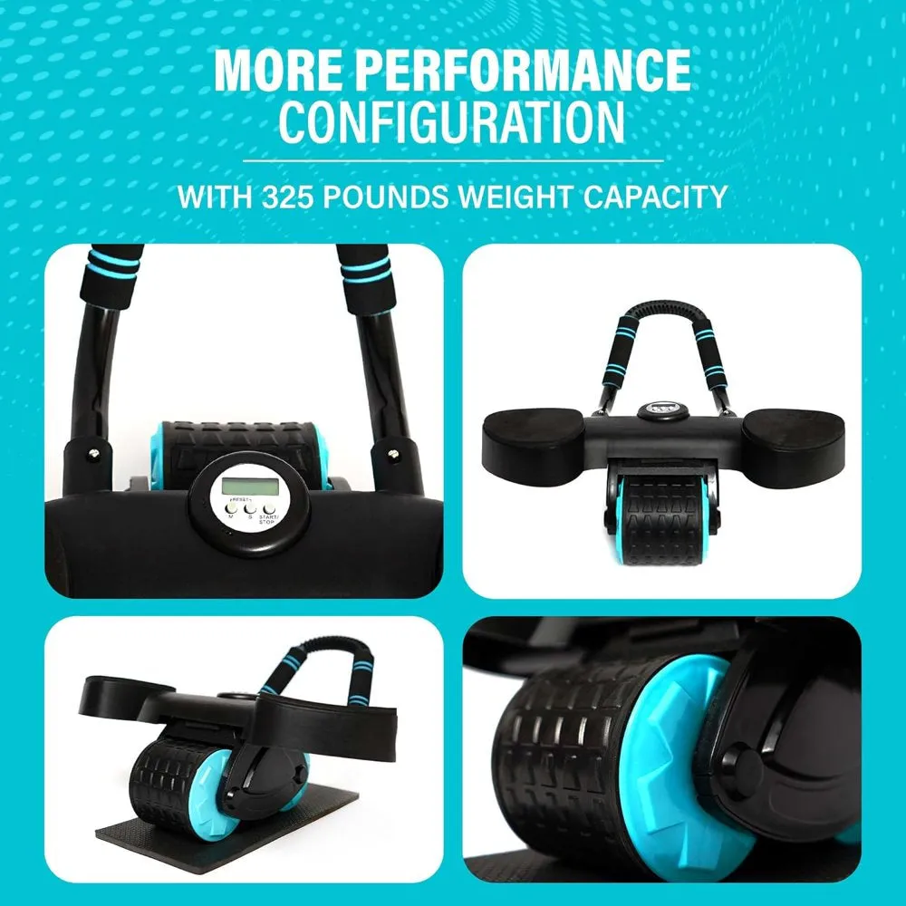 Ab Roller Wheel | Ab Roller with Elbow Support | Abs Workout Equipment | Automatic Rebound Abdominal Roller Wheel | Exercise Wheels for Home Gym, Fitness & Strength Training