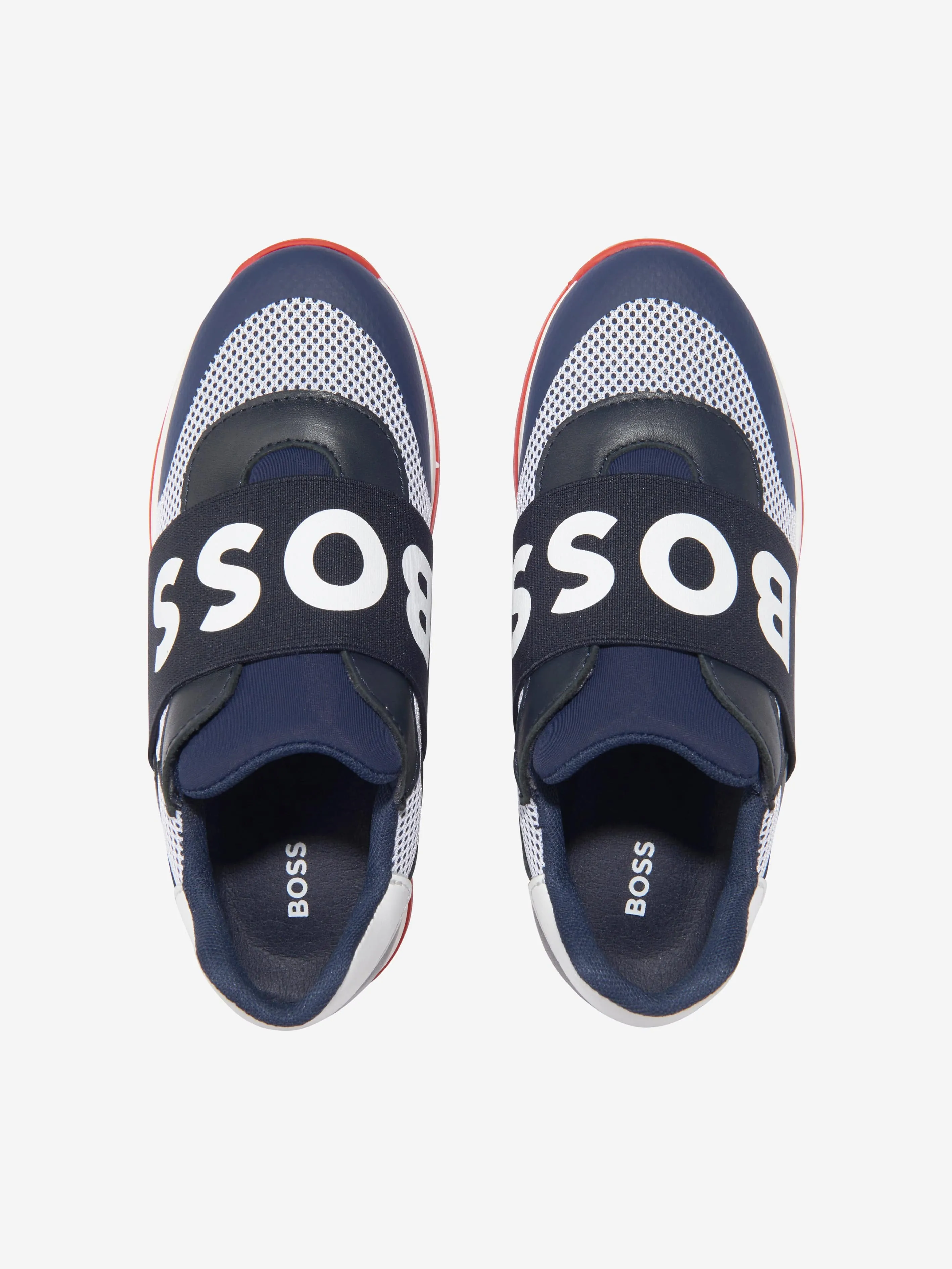 BOSS Boys Logo Trainers In Navy