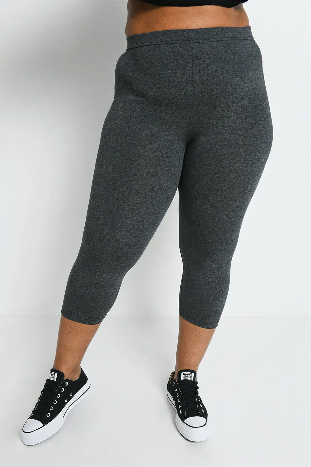 Curve Everyday Cropped Leggings - Dark Grey Marl