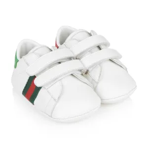 Gucci Baby Leather Ace Trainers in White