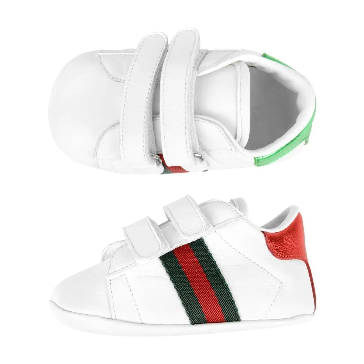 Gucci Baby Leather Ace Trainers in White