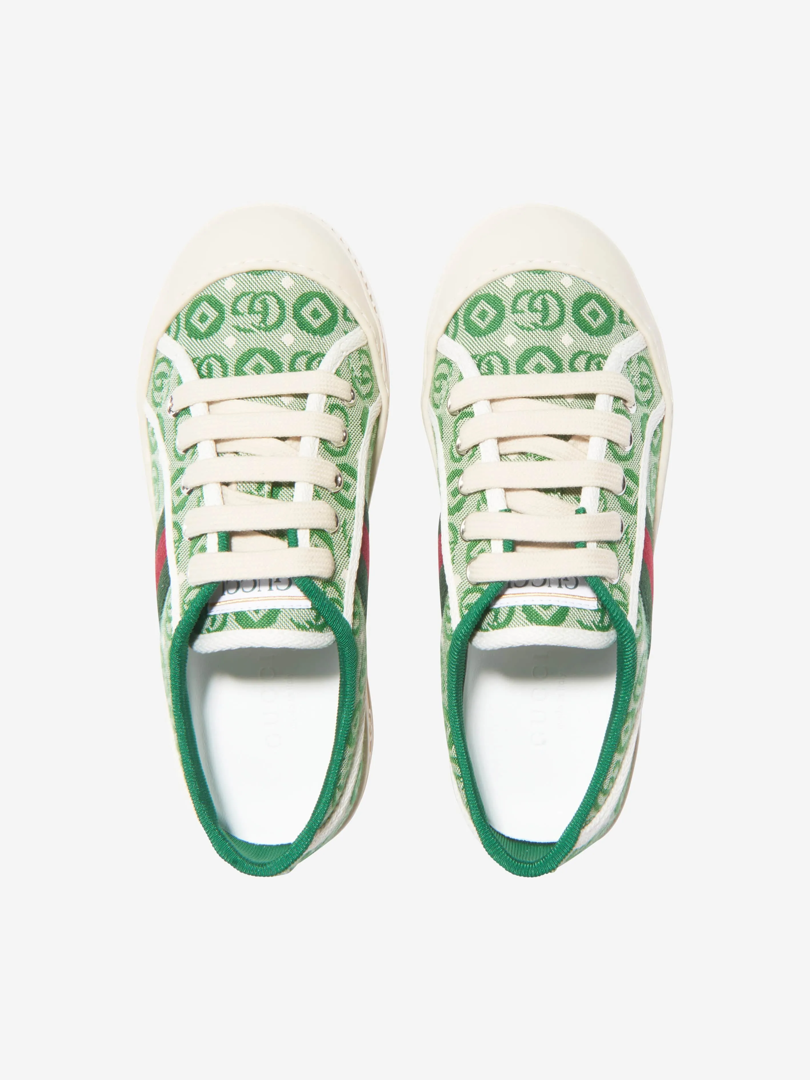 Gucci Kids Tennis Trainers in Green