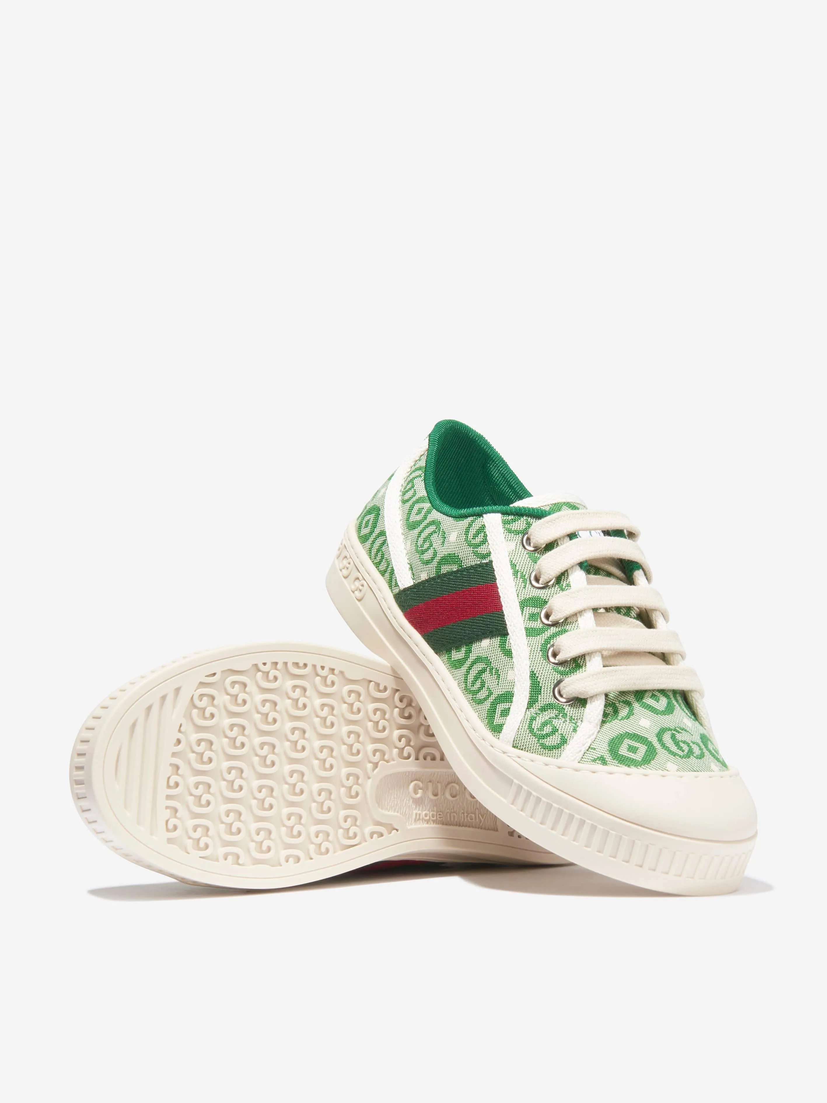 Gucci Kids Tennis Trainers in Green