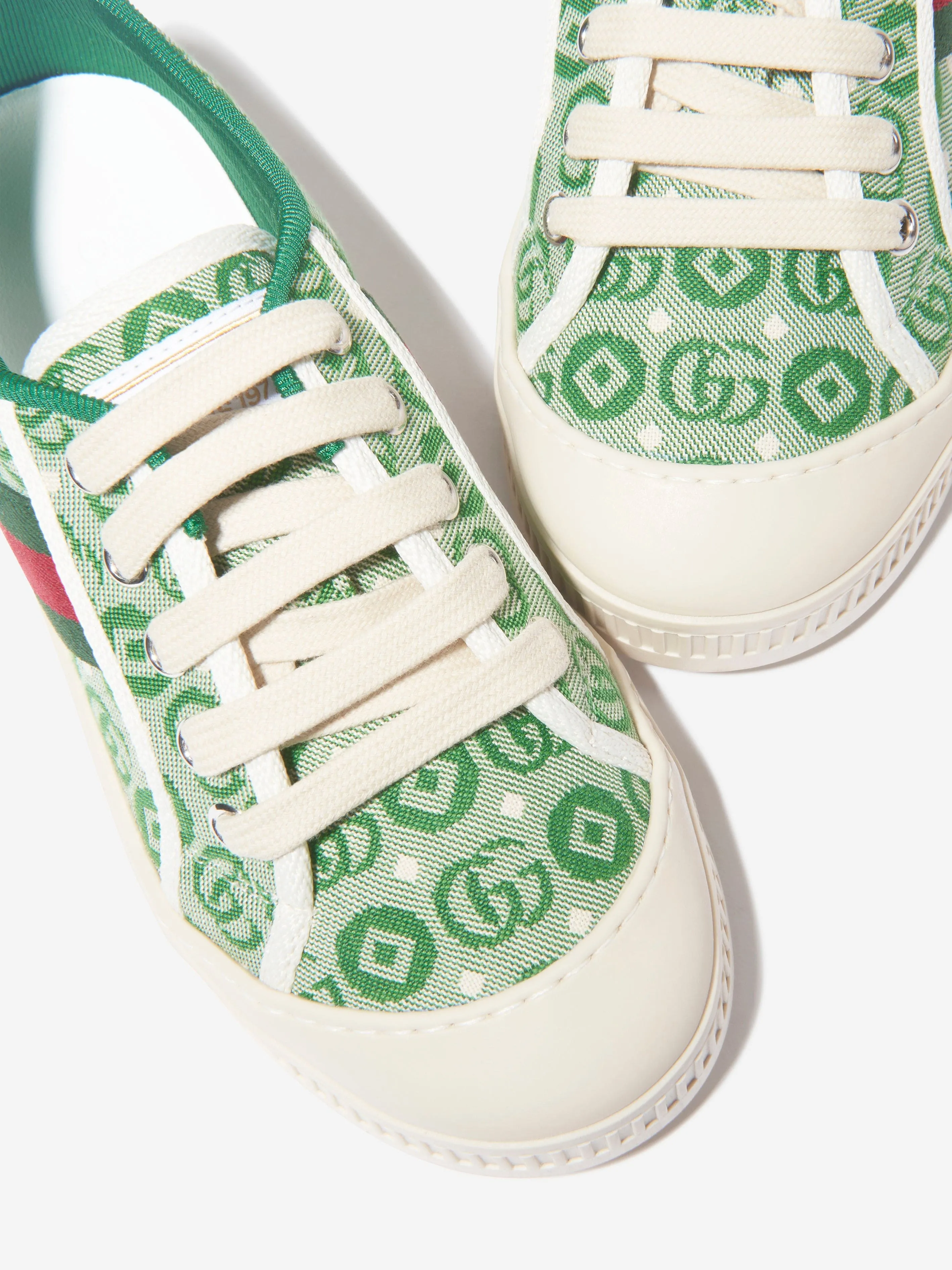 Gucci Kids Tennis Trainers in Green