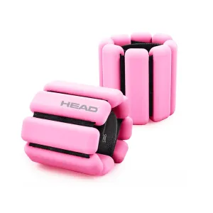 HEAD Ankle Weights and Wrist Weights (0.5 Kg each) | Adjustable Weights (2 x 1.1 Lbs) | Leg Weights For Home Gym | Wrist Wraps for Yoga, Pilates, Cardio | Hand Grip & Wrist Support Fitness Band - Pink