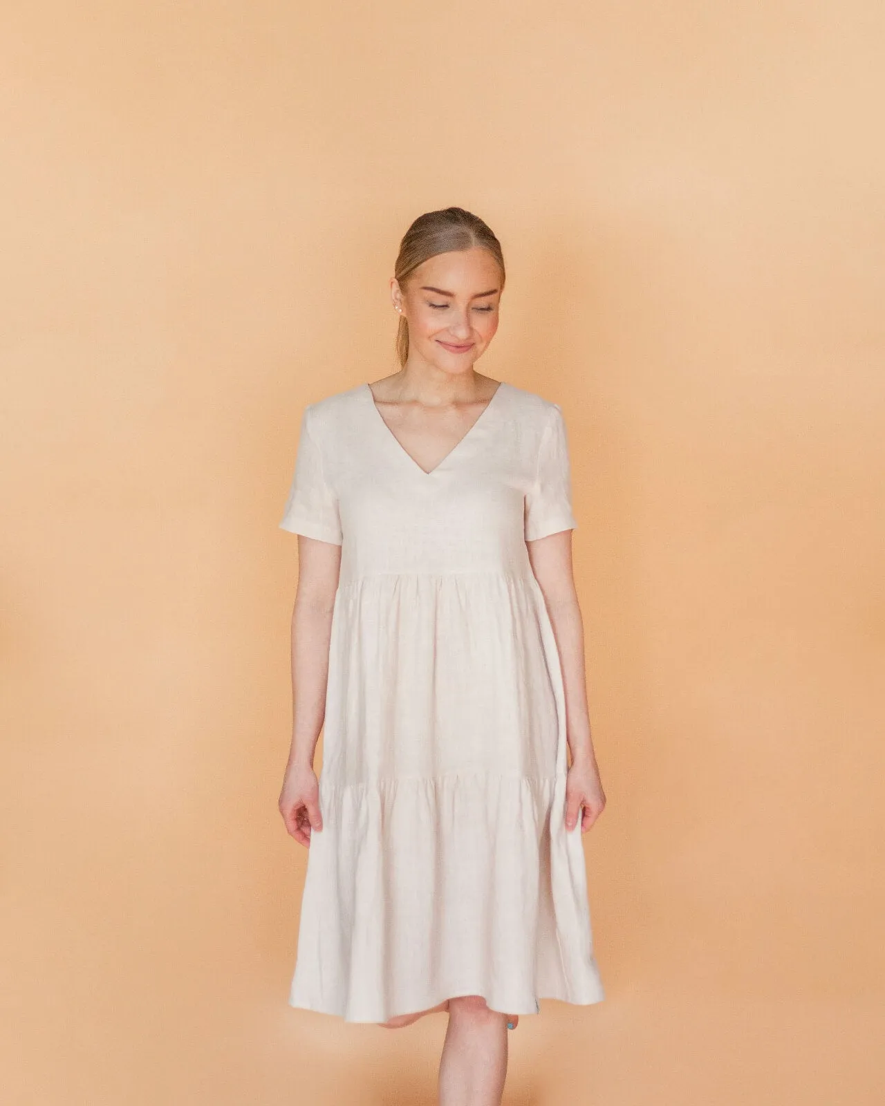 Linen Layer Dress Sandshell Beige