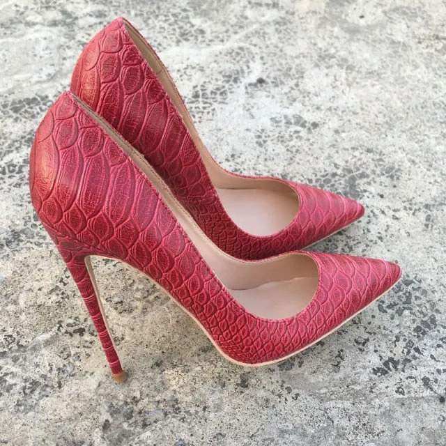 LuxePoint CrocHeel Exquisite Pumps