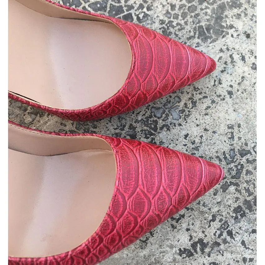 LuxePoint CrocHeel Exquisite Pumps