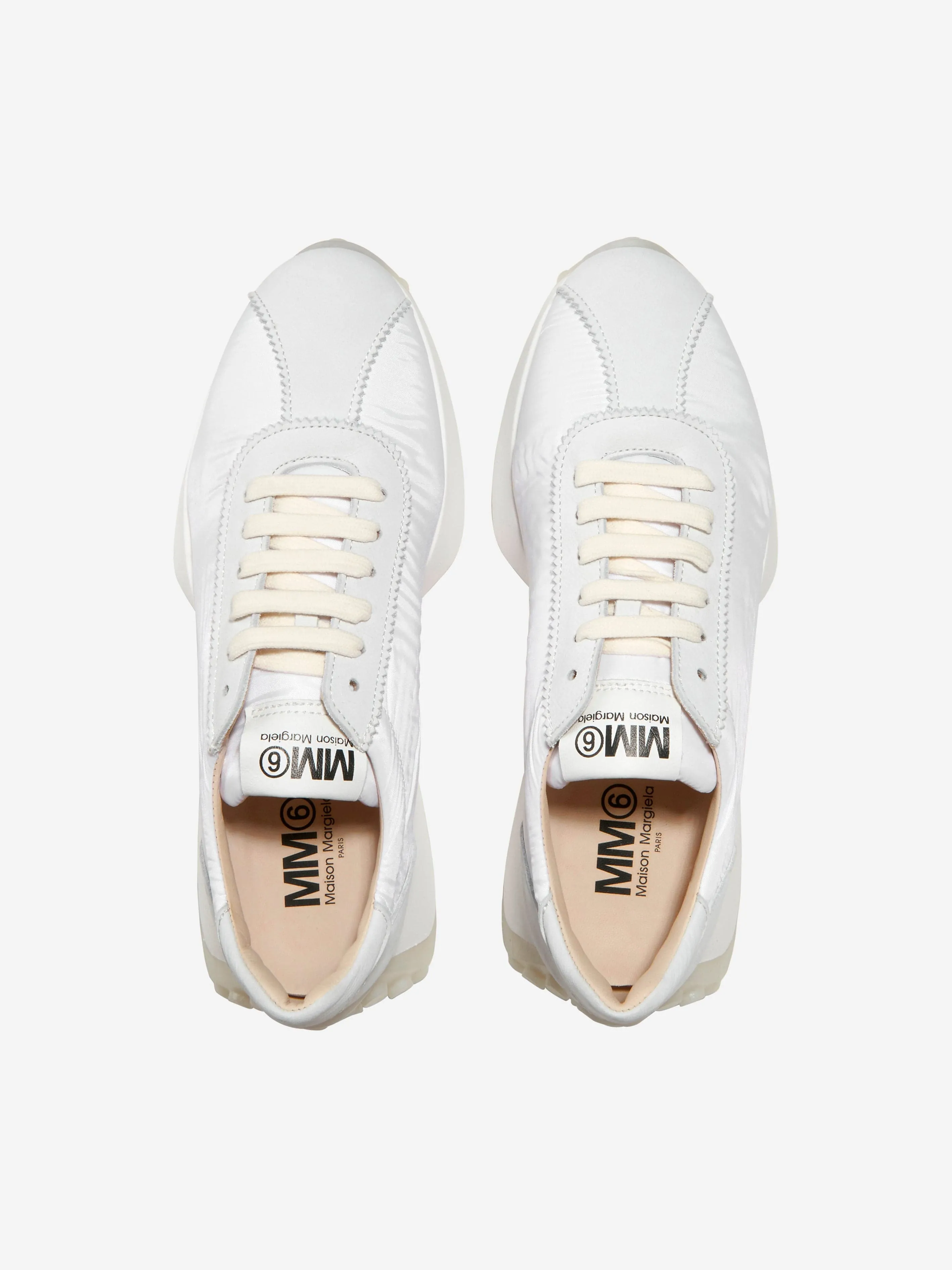 MM6 Maison Margiela Girls Leather Lace Up Trainers