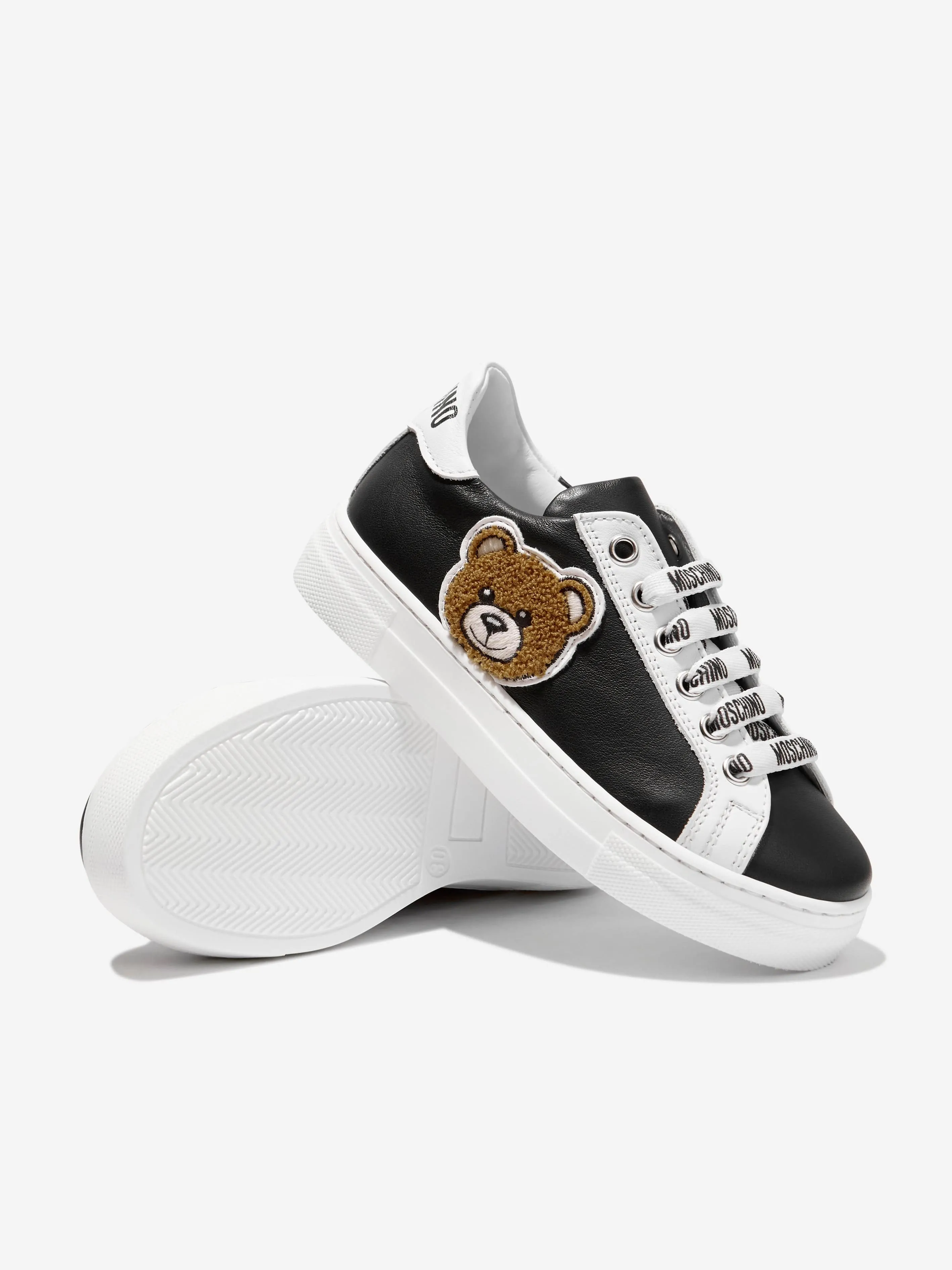 Moschino Kids Bear Trainers in Black