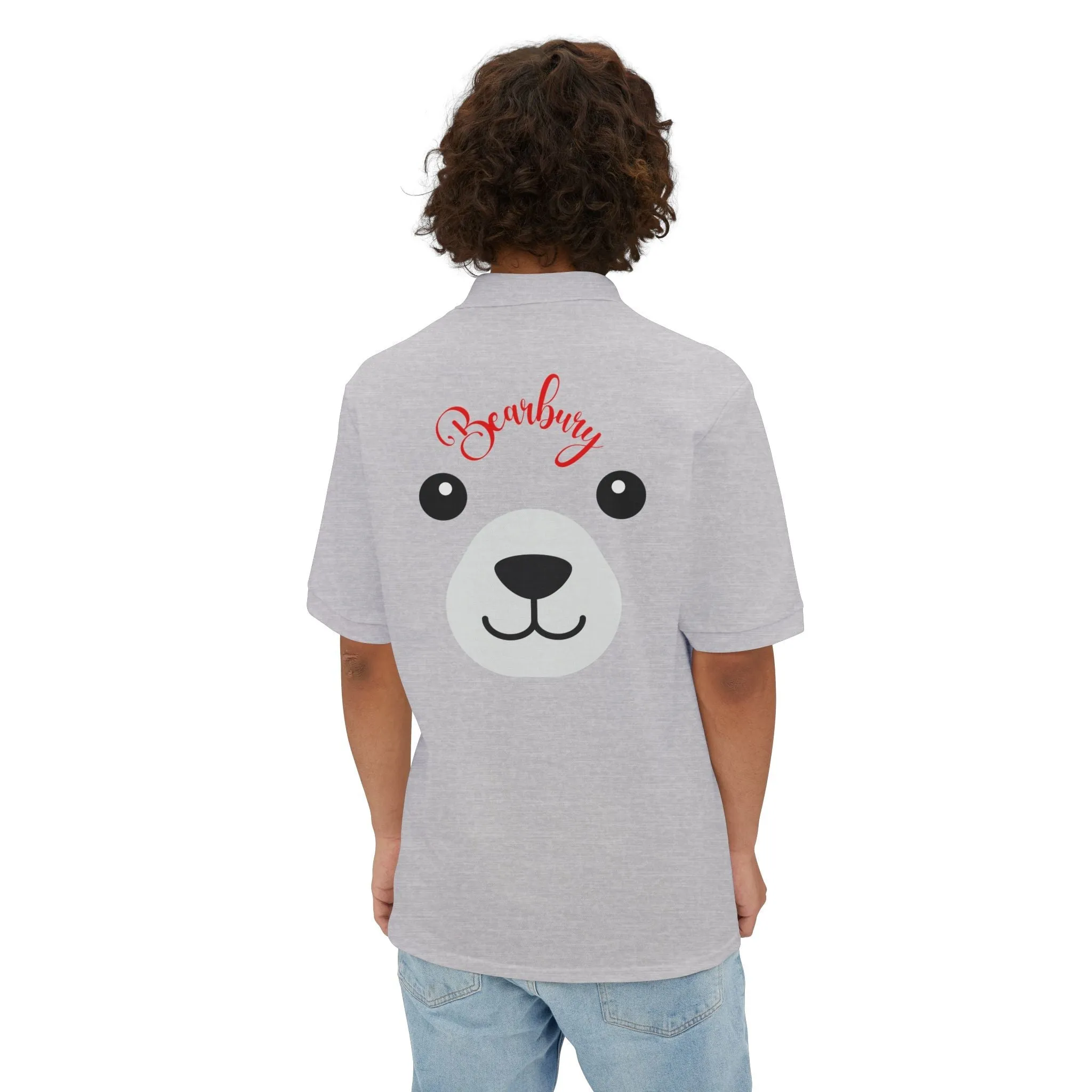 Polo T-Shirt with Cute Bear Graphic –Urban Chic Trendy Unisex Apparel