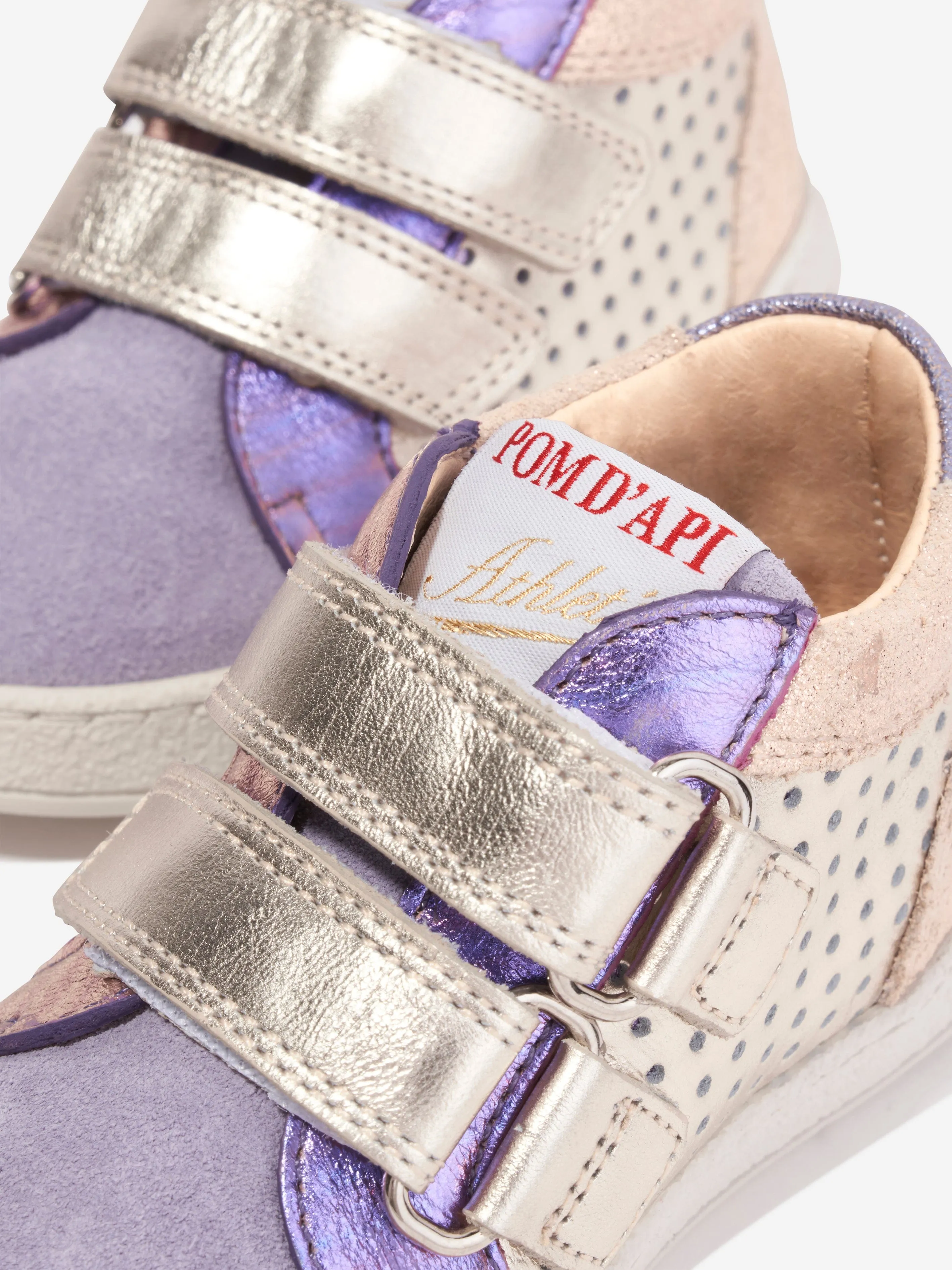 Pom D'Api Girls Leather Mousse Easy Trainers in Multicolour