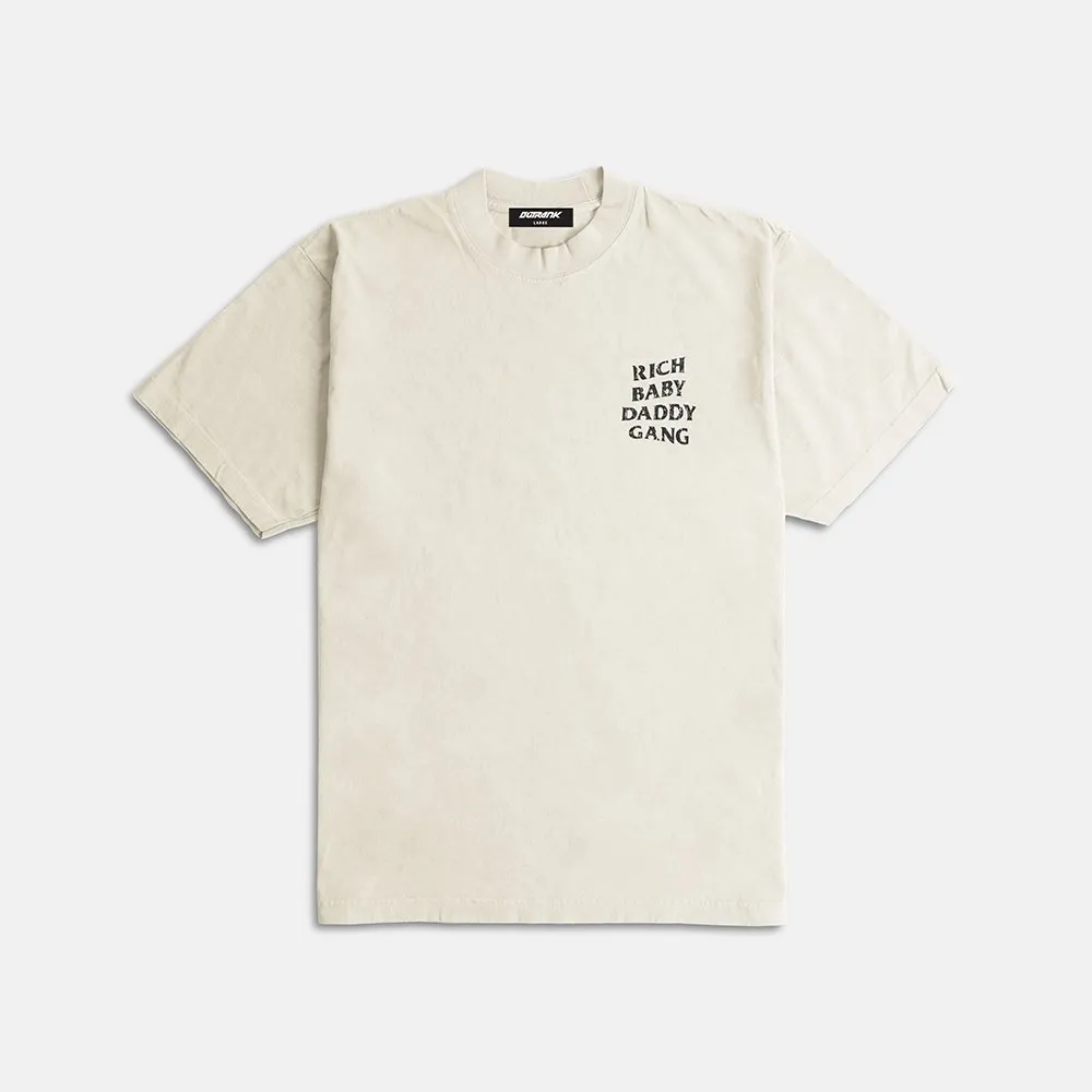 Rich Baby Daddy Gang Premium Oversized T-shirt- Cream