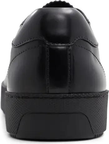 Smooth Leather Low Top Trainers - Black