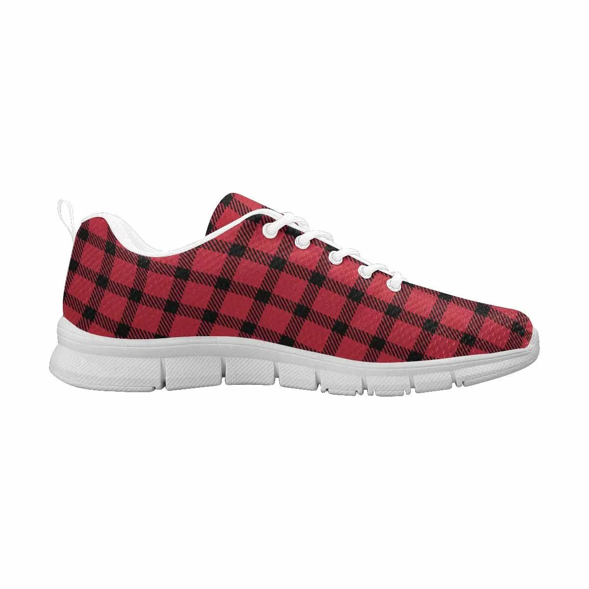 Sneakers For Men,   Buffalo Plaid Red And Black - Running Shoes Dg839