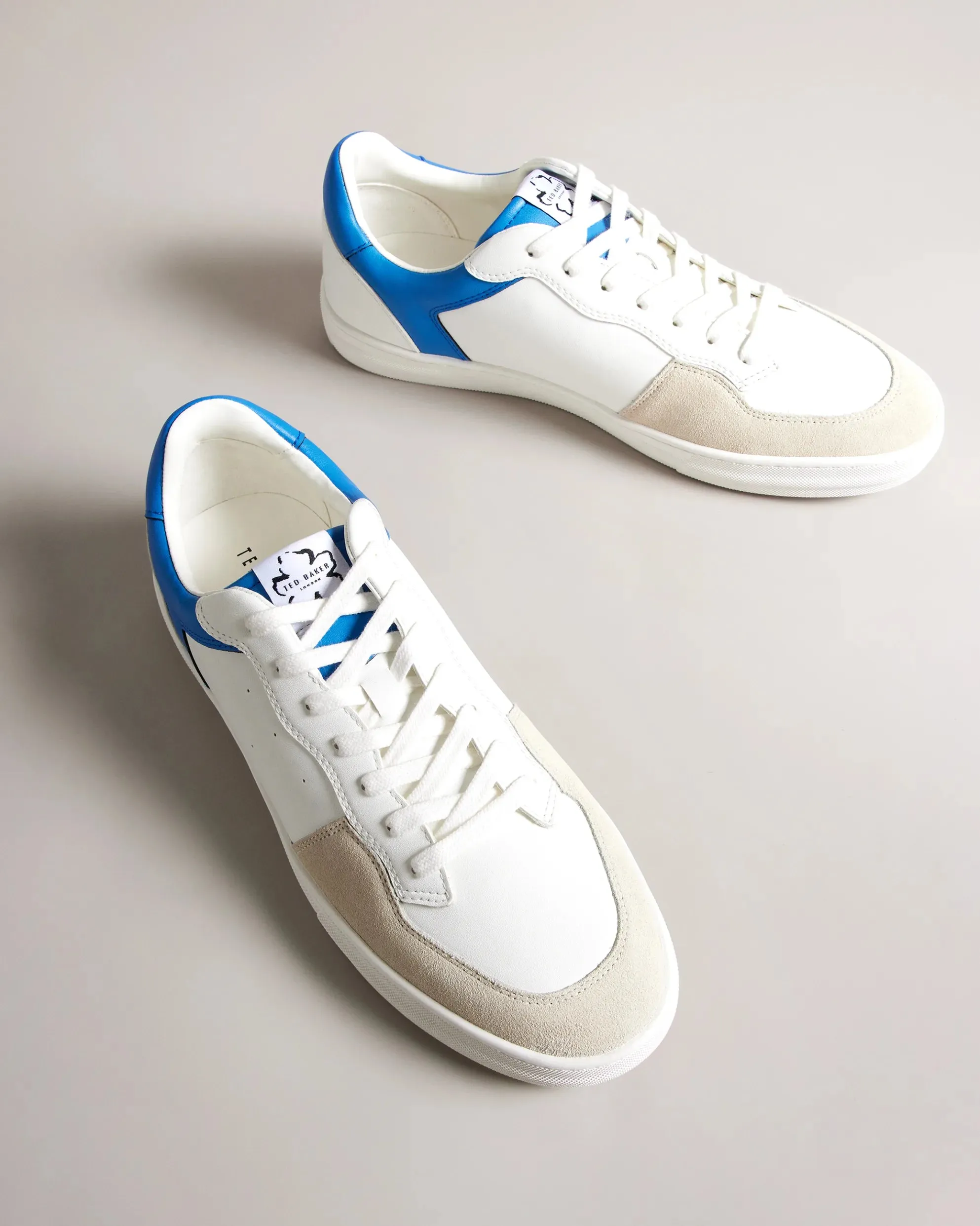 Ted Baker Barkerl Leather and Suede Trainers | Blue