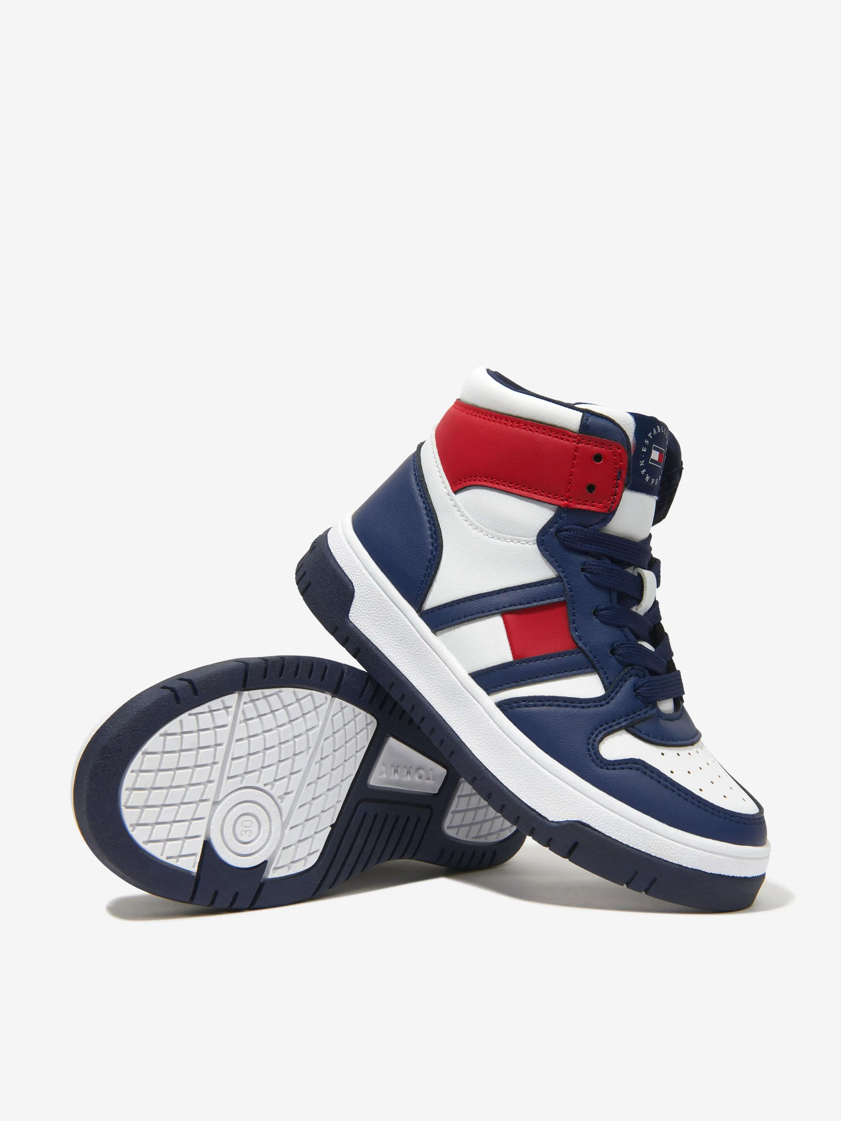 Tommy Hilfiger Boys High Top Lace Up Trainers