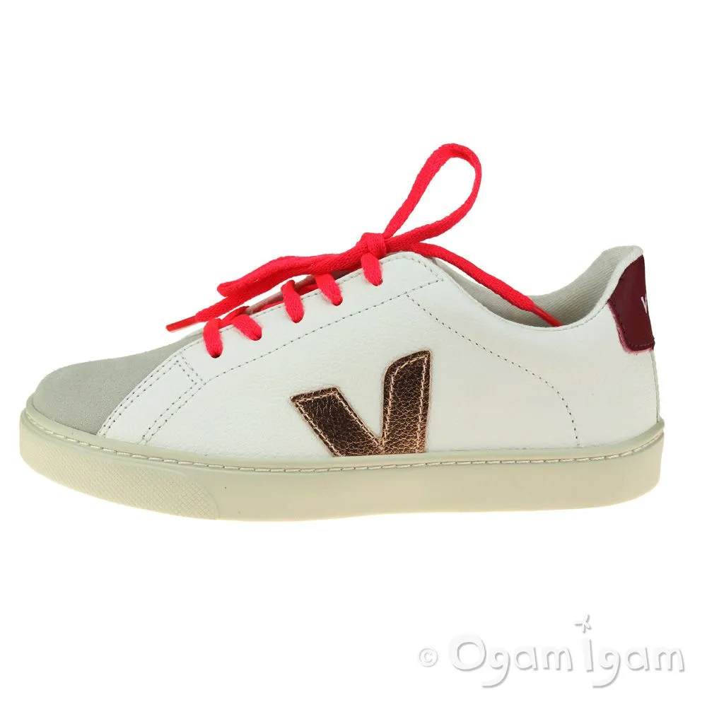 Veja Esplar Lace Girls White Venus Rose Sneaker Shoe