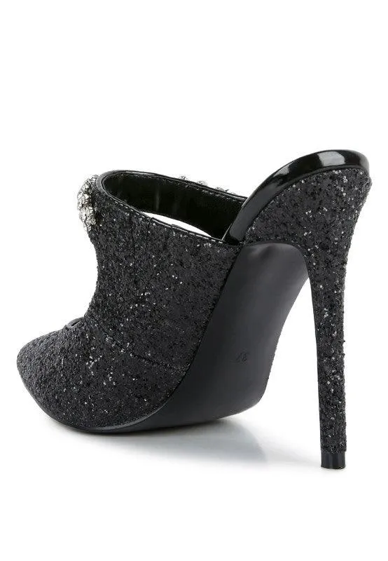 Zayden Cocktail Glitter Sparkle Pump Sandals