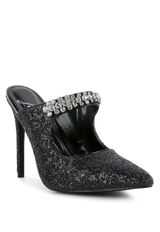 Zayden Cocktail Glitter Sparkle Pump Sandals