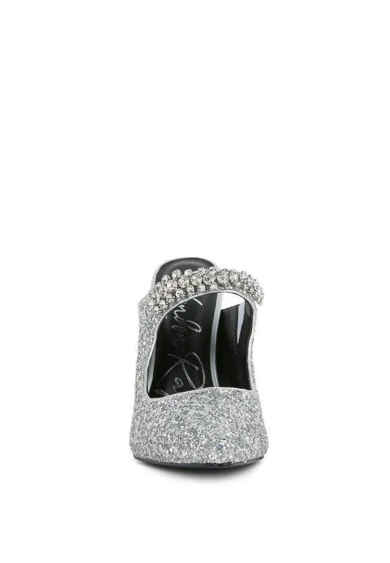 Zayden Cocktail Glitter Sparkle Pump Sandals