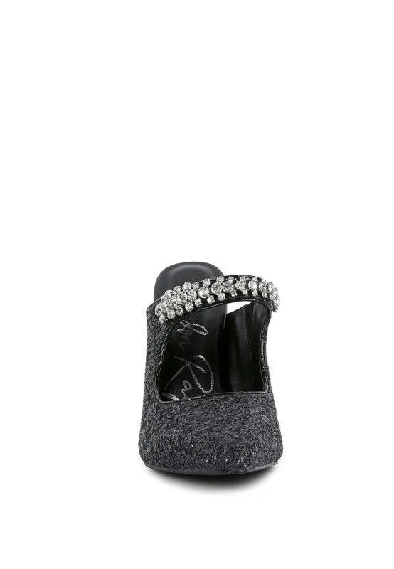 Zayden Cocktail Glitter Sparkle Pump Sandals