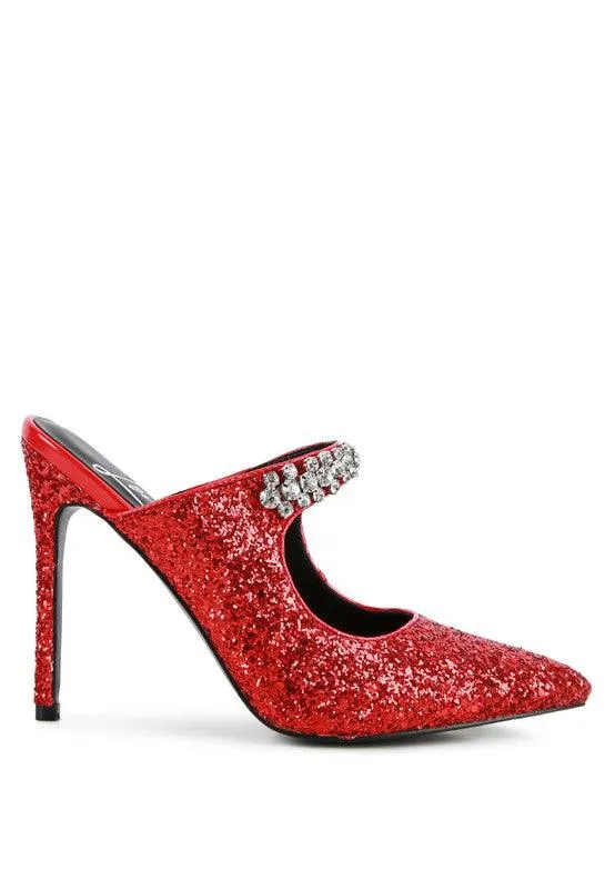 Zayden Cocktail Glitter Sparkle Pump Sandals